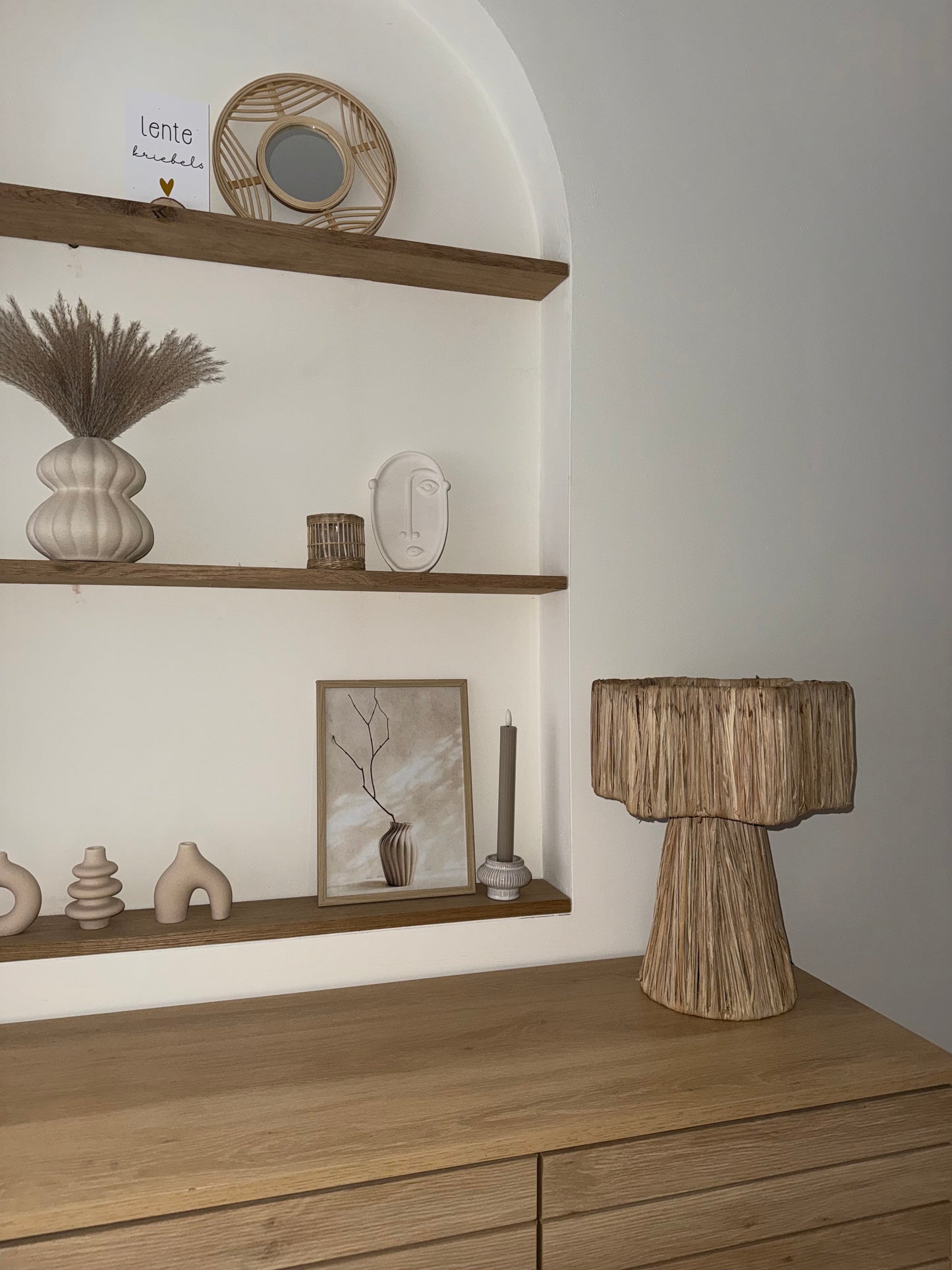 Raffia tafellamp