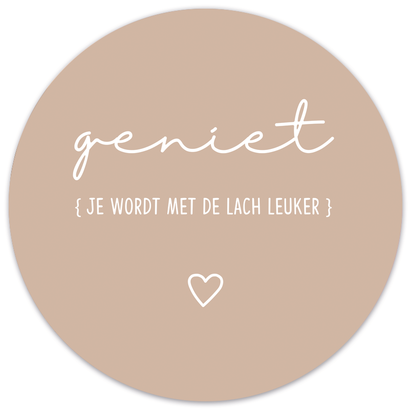 Muurcirkel ‘geniet je wordt met de lach leuker’