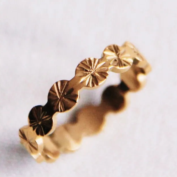 Stalen ring met fantasieprint