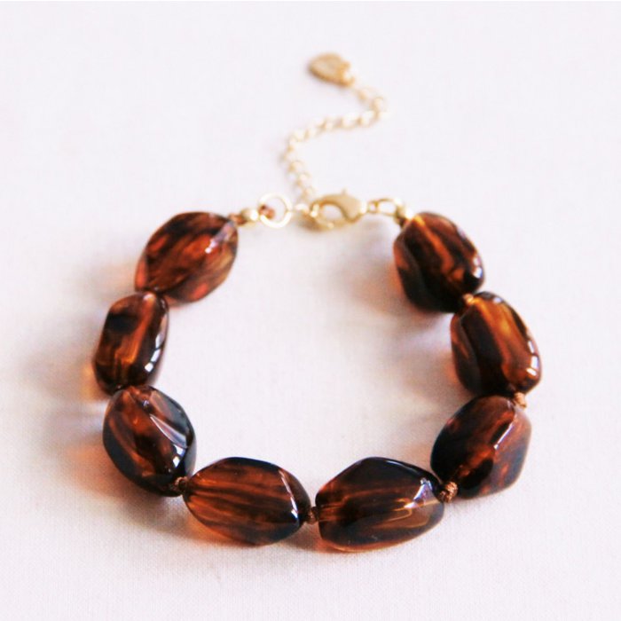 Armband kralen bruin