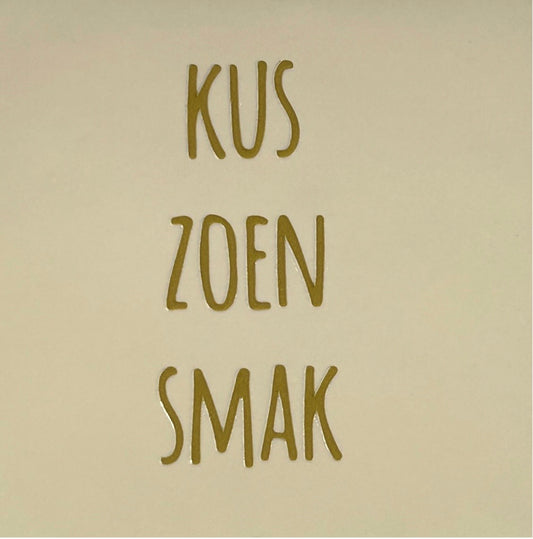Tegeltje ‘kus, zoen, smak’