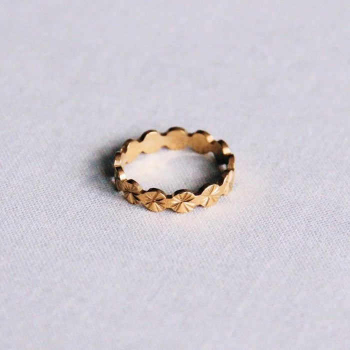 Stalen ring met fantasieprint