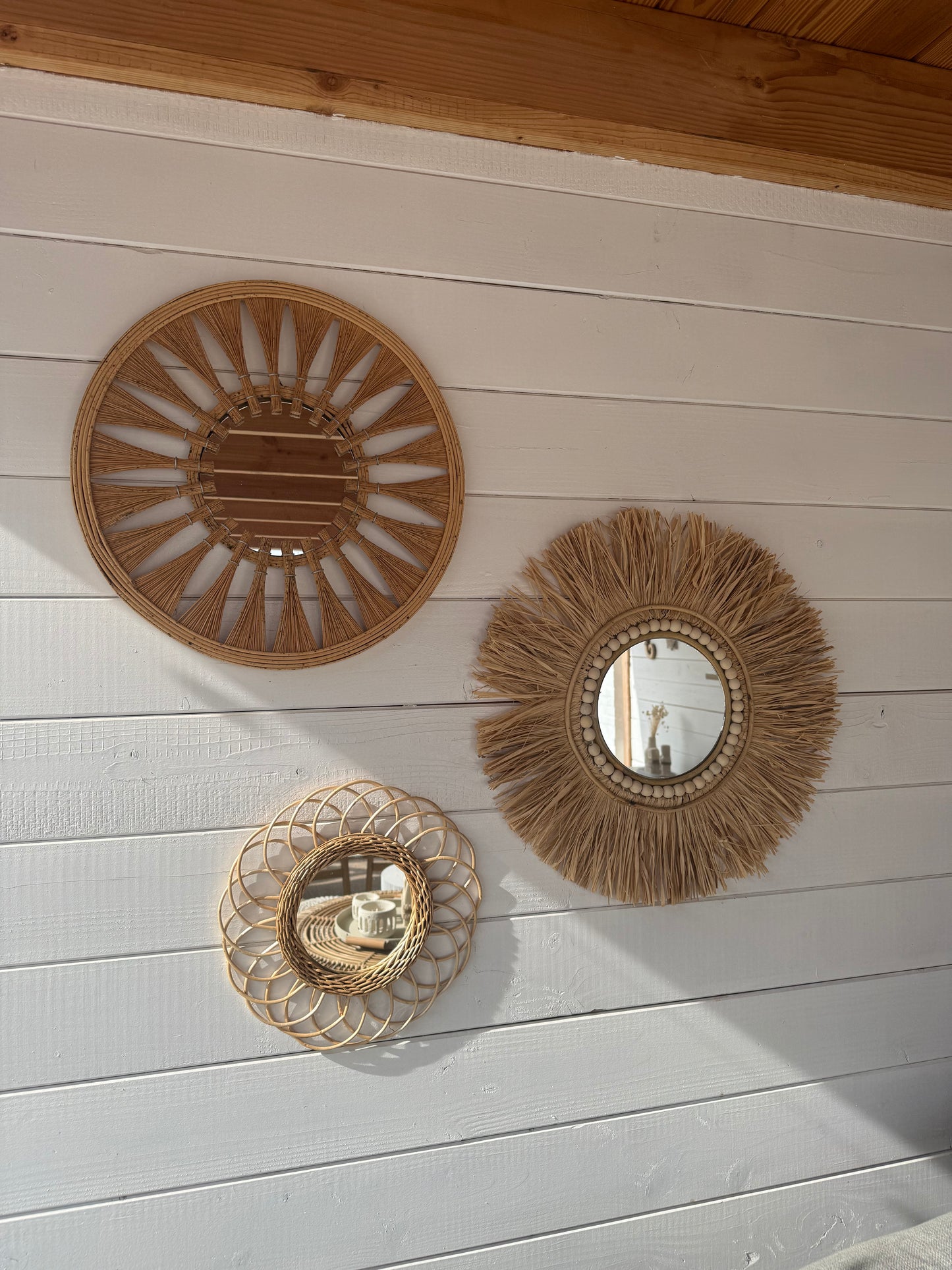 Raffia spiegel