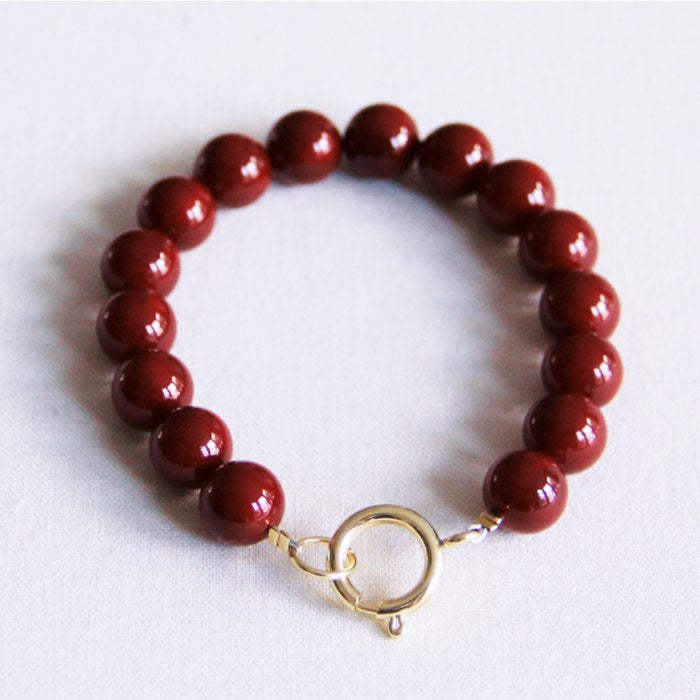 Armband kralen bordeaux