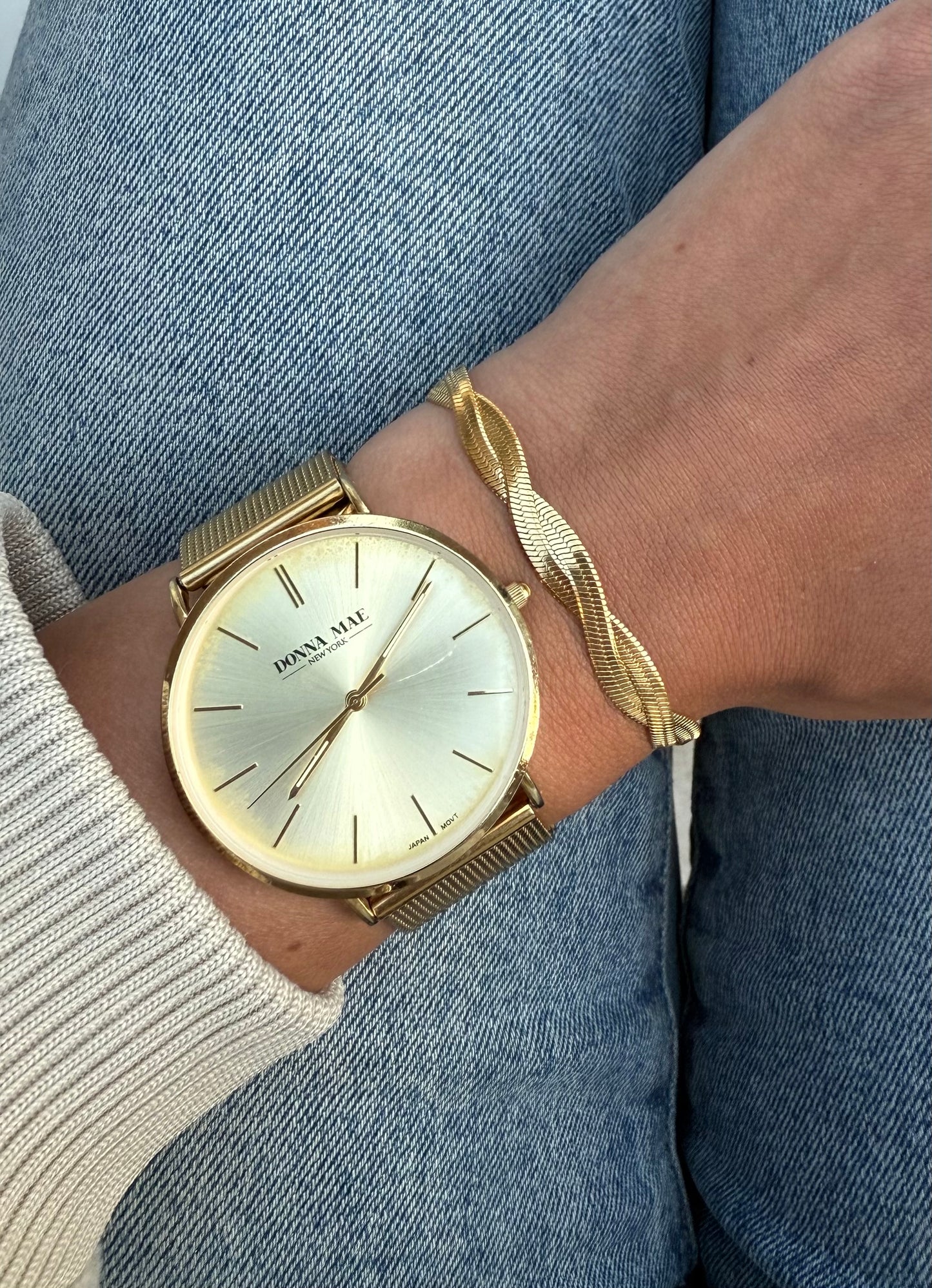 Gouden gevlochten armband