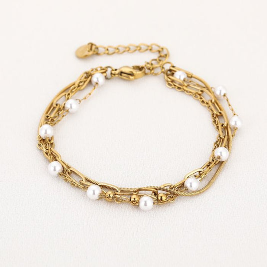 Armband 3 laags parels