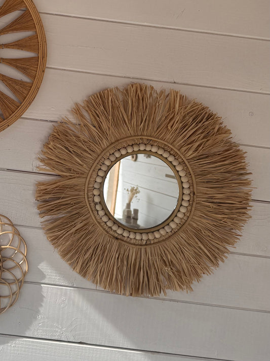 Raffia spiegel