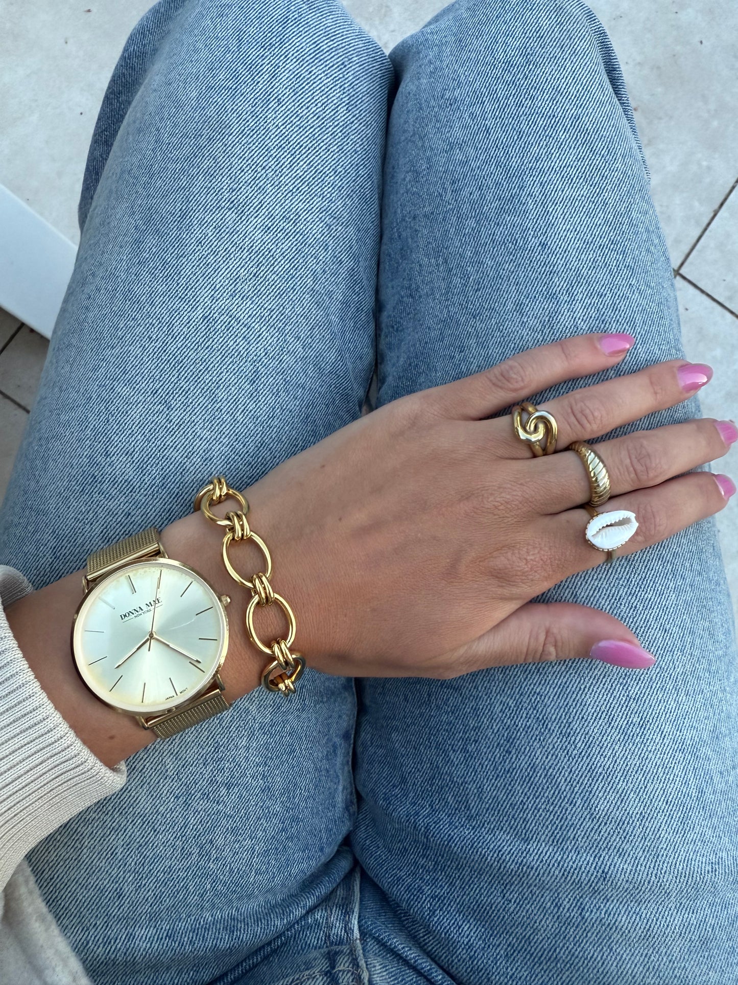 Gouden schakel armband